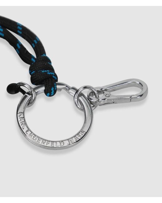 KL Jeans White Karl Graphic Keychain for men