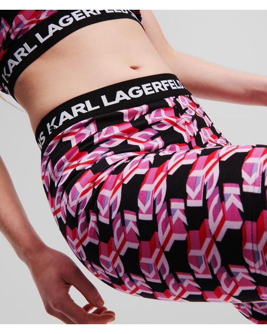 Short Cycliste Klj Monogram Karl Lagerfeld en coloris Pink