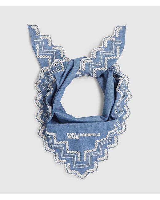 KL Jeans Blue Denim Triangle Bandana Scarf