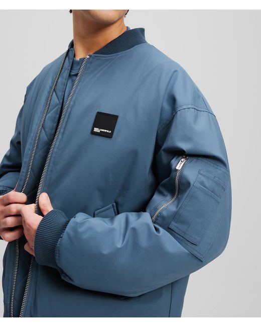 Karl Lagerfeld Blue Bomber Jacket for men