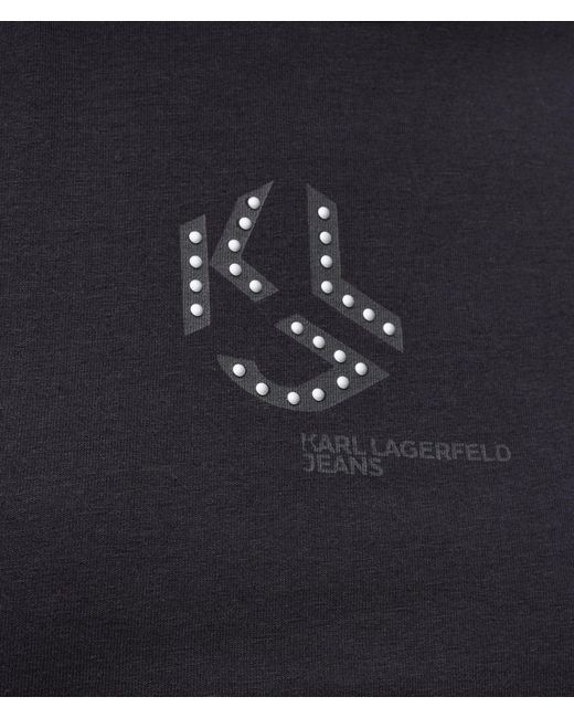 KL Jeans Blue Studded Monogram T-Shirt