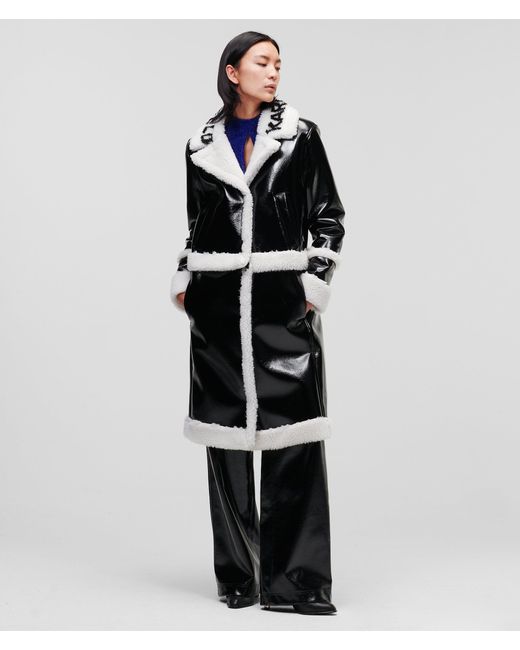Manteau Transformable Faux Shearling Karl Lagerfeld en coloris Black