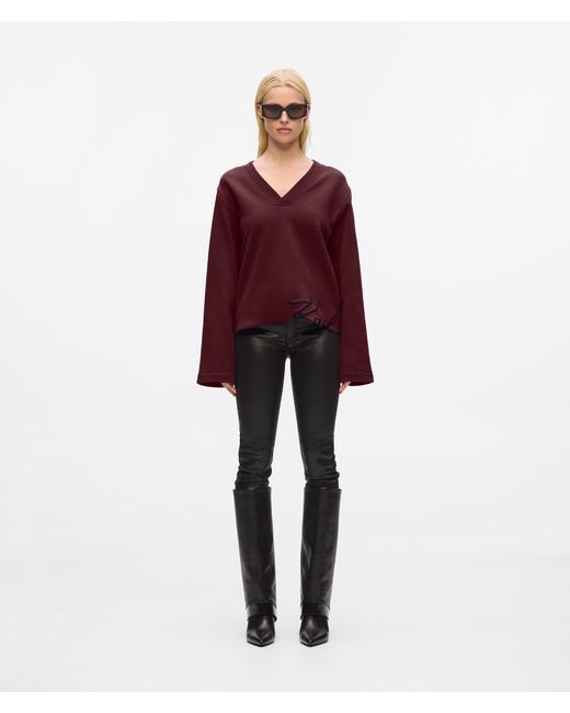 Karl Lagerfeld Red Sweatshirt Mit Signature Saum