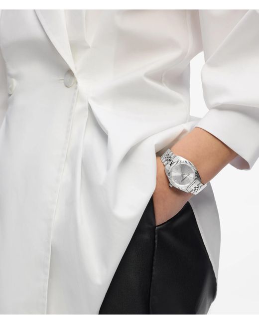Karl Lagerfeld White Round Logo Watch