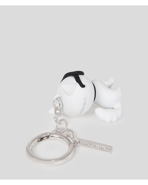 Karl Lagerfeld White K/ikonik 3d Choupette Keychain