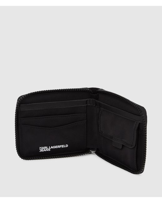 KL Jeans Black Nylon Logo Wallet for men