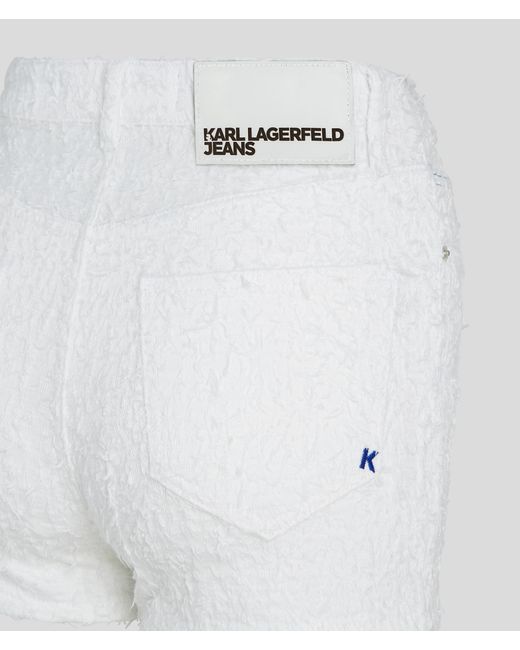 Short Taille Haute Klj En Bouclé Karl Lagerfeld en coloris White