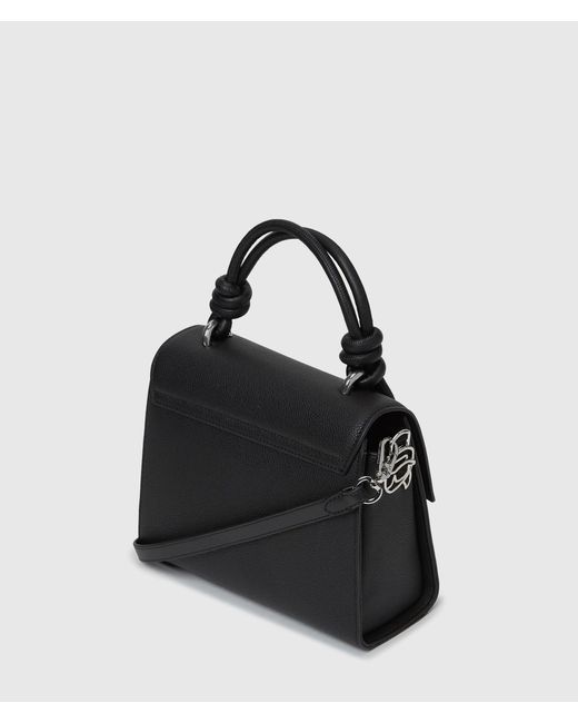 Karl Lagerfeld Black Ikon Pebble Satchel Bag