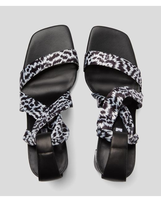 Karl Lagerfeld White Masque Scarf Wrap Sandals