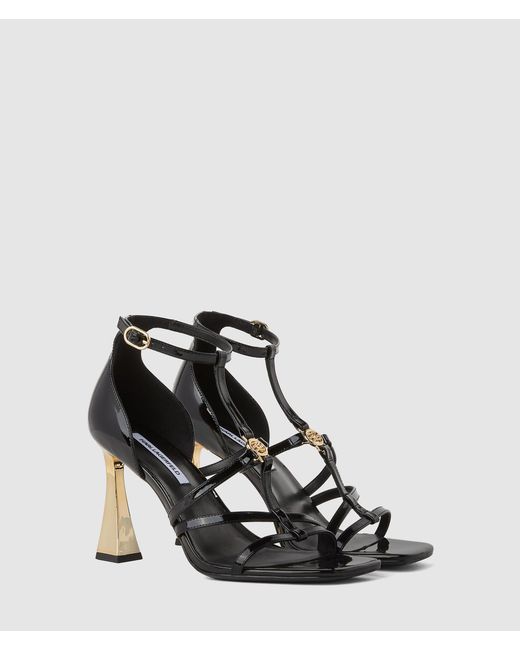 Karl Lagerfeld Black Debutante Strap Heeled Sandals