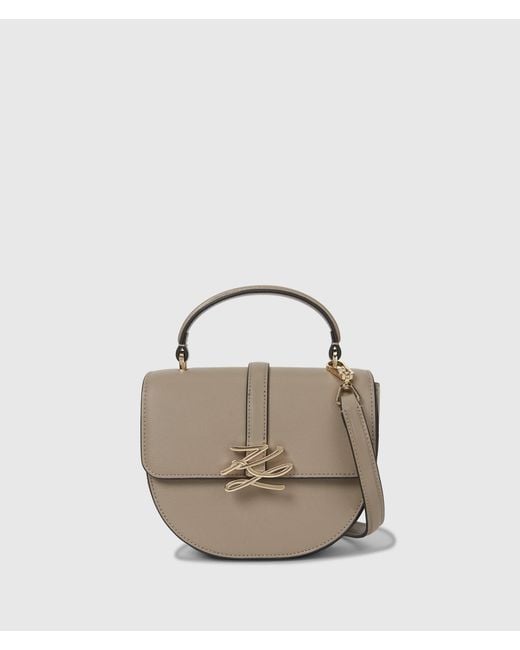 Karl Lagerfeld Natural K/Autograph Drop Top Handle Bag