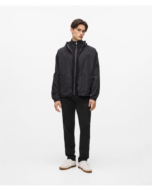 Karl Lagerfeld Gray Hooded Reversible Blouson Jacket for men