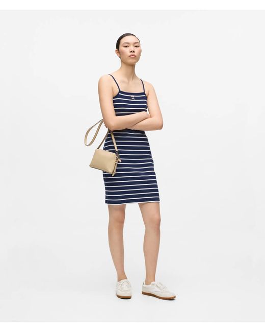 Karl Lagerfeld Blue Ikon Striped Jersey Dress