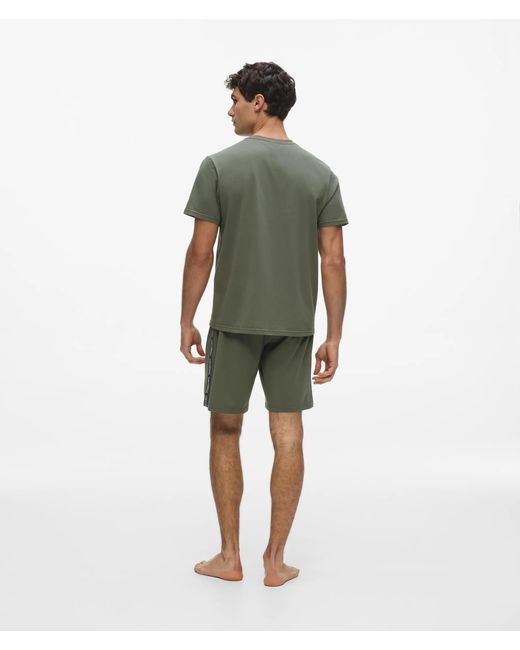 Karl Lagerfeld Green Logo Tape Pajama Set for men