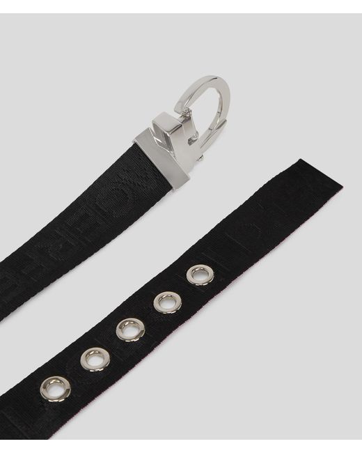 Karl Lagerfeld Purple Reversible Webbing Belt
