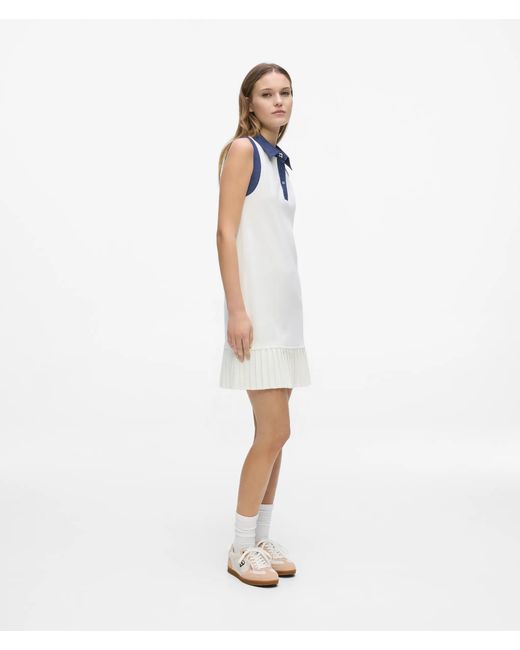 Karl Lagerfeld White Ikon Denim Detail Knit Dress