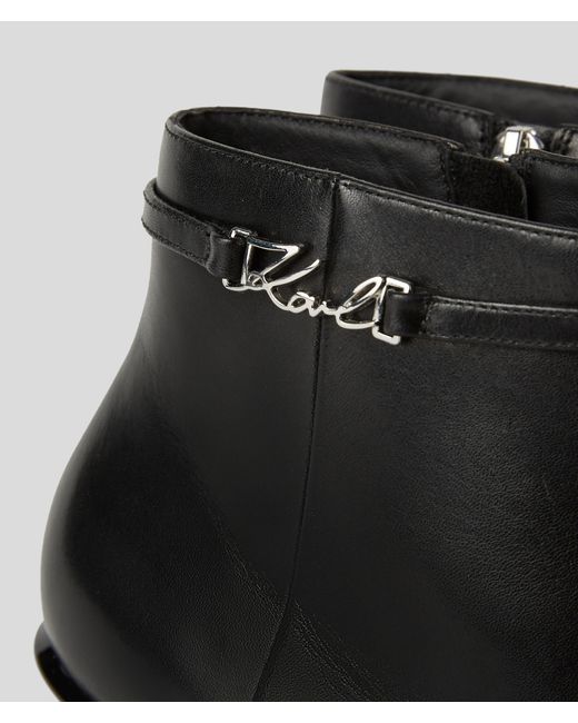 Karl Lagerfeld Black Panache Signia Ankle Boots