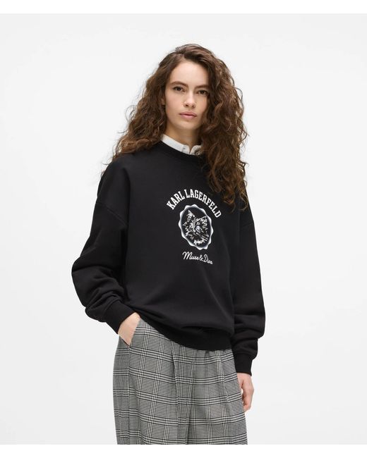 Karl Lagerfeld Black Ikon Choupette Muse Sweatshirt