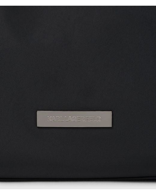 Karl Lagerfeld Black Ikon Nylon Charm Hobo Bag