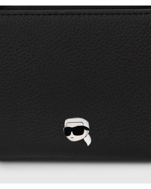 Karl Lagerfeld White Ikon Pebble Small Bifold Wallet