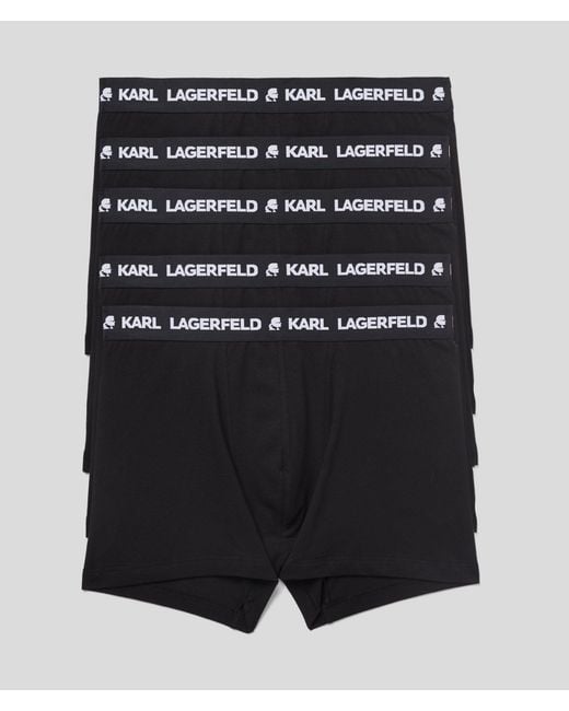 Karl Lagerfeld Black Logo Trunks – 5-Pack for men