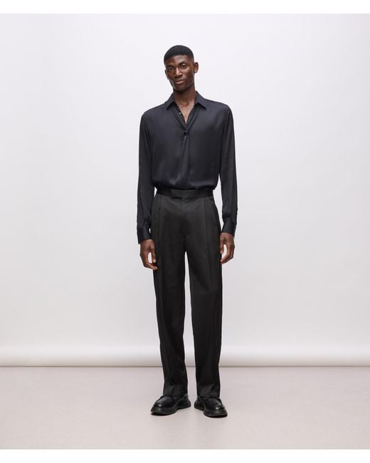 Karl Lagerfeld Black Kl Studio Satin Detail Pants for men