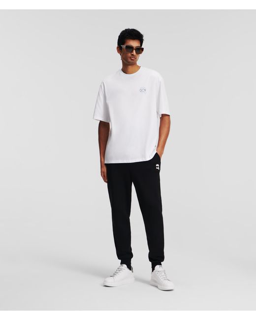 Karl Lagerfeld White K/ikonik Outline Patch T-shirt for men