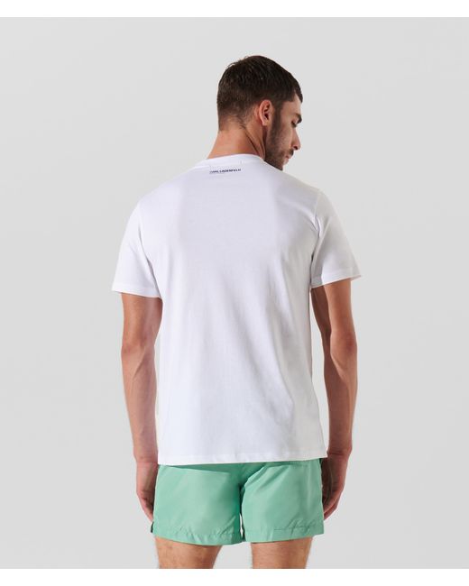 Karl Lagerfeld White Karl Logo Beach T-shirt for men