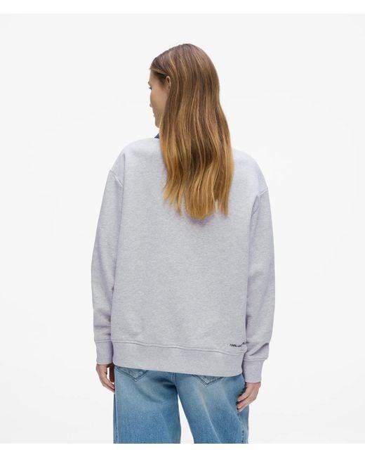 Karl Lagerfeld Blue Ikon Denim Detail Sweatshirt