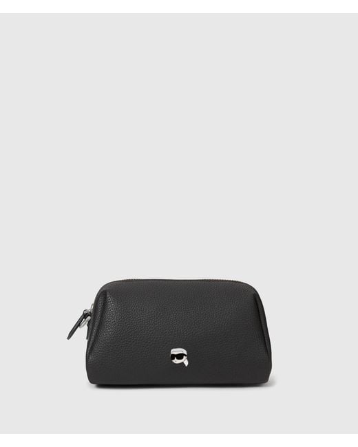 Karl Lagerfeld Black Ikon Pebble Vanity Case
