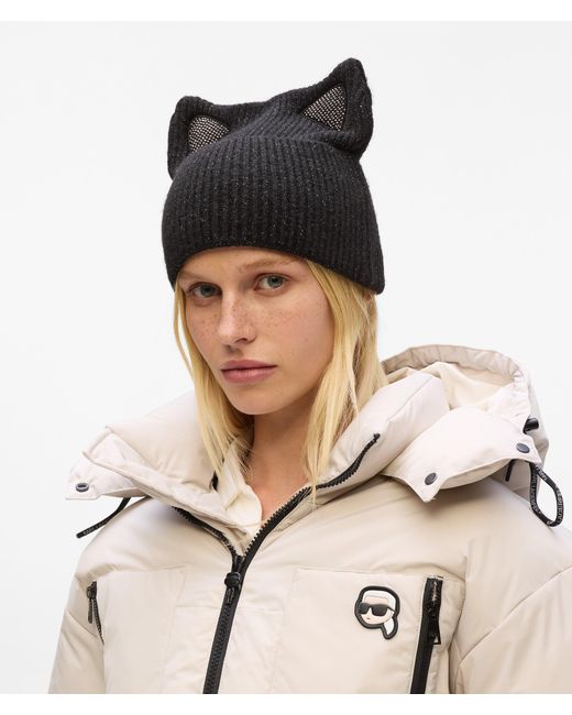 Karl Lagerfeld Black Choupette Beanie