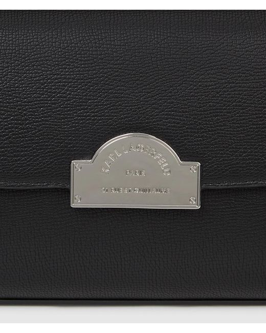 Karl Lagerfeld Black Rue St-Guillaume Metal Crossbody Bag