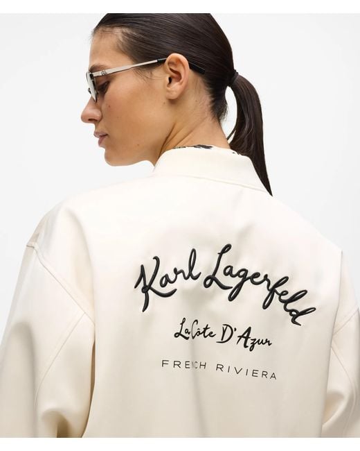 Karl Lagerfeld White Côte D'Azur Bomber Jacket