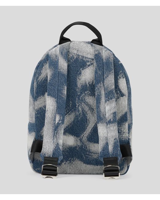 Karl Lagerfeld Blue Bleached Denim Backpack