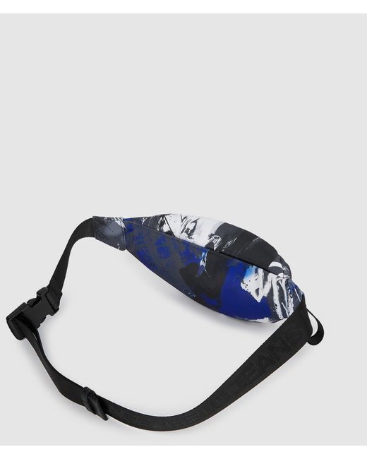 KL Jeans Blue Graffiti Print Belt Bag, Multicoloured for men