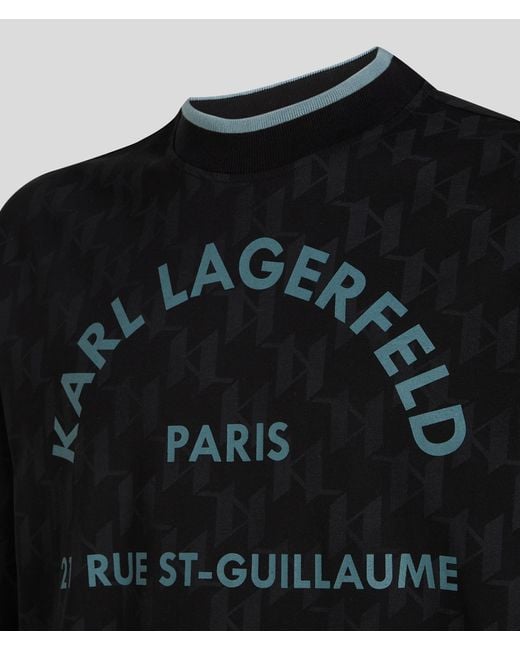 Karl Lagerfeld Black Rue St-guillaume Monogram T-shirt for men