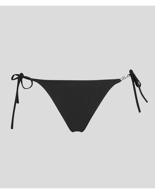 Karl Lagerfeld Black Side-Tie Bikini Bottoms