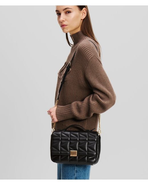 Karl Lagerfeld Black K/Kuilt Crossbody Top Handle Bag