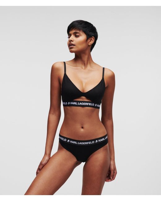 Tanga Logo, Femme, Taille Karl Lagerfeld en coloris Black