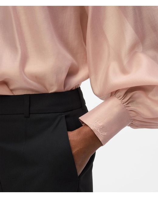 Karl Lagerfeld Multicolor Gathered Neck Blouse