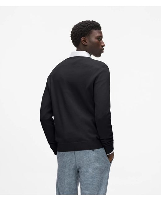 Karl Lagerfeld Black Crewneck Sweater for men