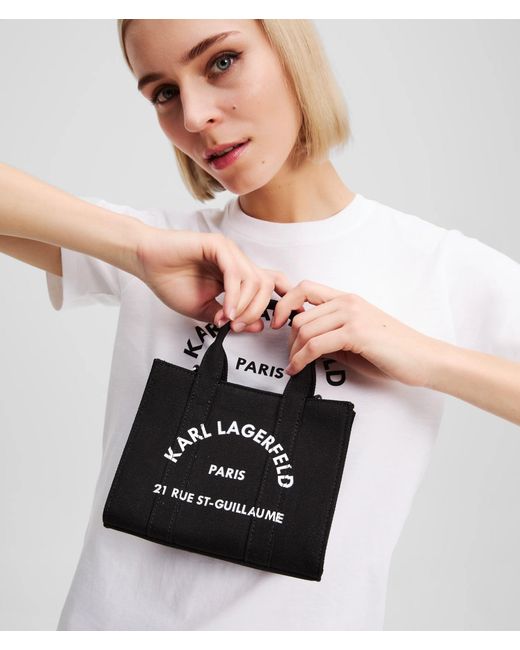 Karl Lagerfeld Black Rue St-Guillaume Mini Tote Bag