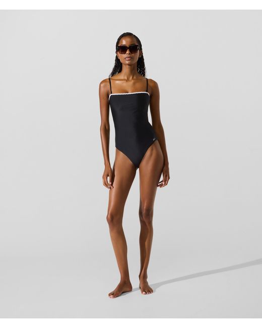 Karl Lagerfeld Blue Scallop Swimsuit