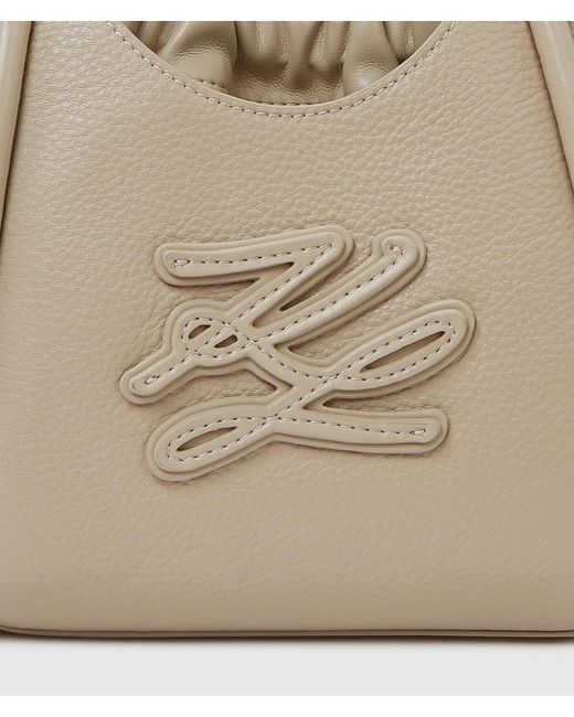 Karl Lagerfeld Natural K/Autograph Patch Mini Tote Bag