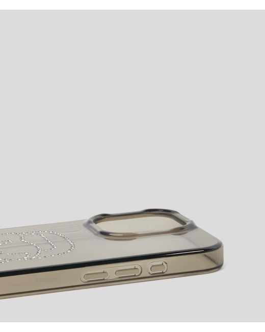 Karl Lagerfeld Gray Ikon Rhinestone Iphone 16 Pro Max Case
