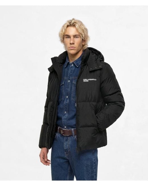 KL Jeans Blue Hooded Puffer Jacket for men