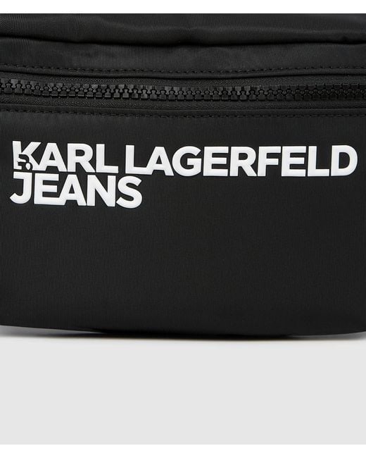 KL Jeans White Nylon Logo Belt Bag for men