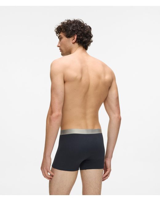 Karl Lagerfeld Gray Metallic Logo Trunks – 3-Pack for men