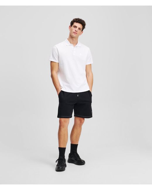 Karl Lagerfeld White Kameo Polo Shirt for men