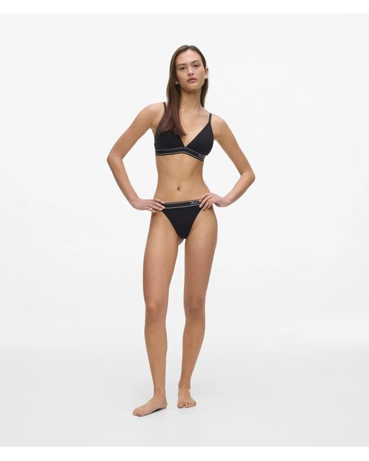 Karl Lagerfeld Black Piped Triangle Bralette